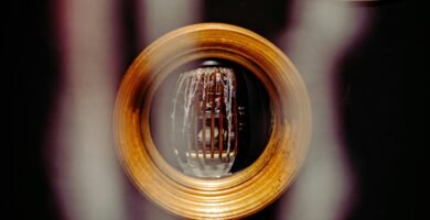 brown and white round decor