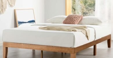 Mellow Wood Platform Bed Frame including wooden slats